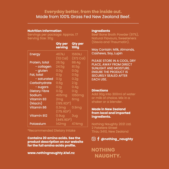 Nothing Naughty Bone Broth Protein Powder