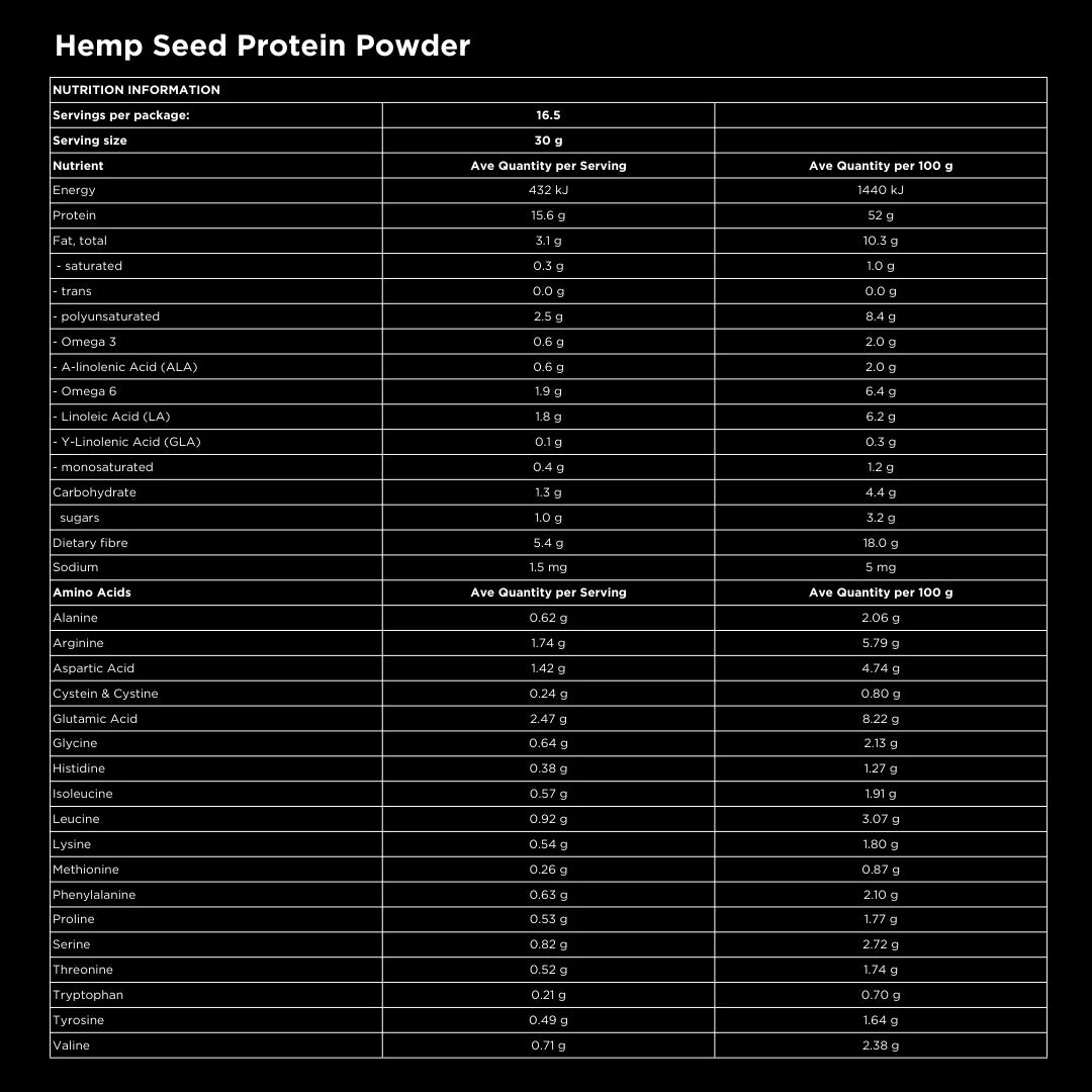 NZ Hemp Heart Protein Powder