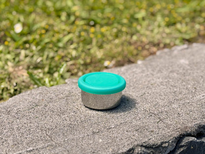 Meals in Steel Round Snack Box with Silicone Lid