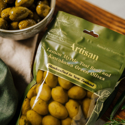 The Kiwi Artisan Kawakawa Infused Olives