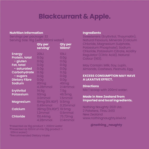 Nothing Naughty Low Carb Hydration Powder