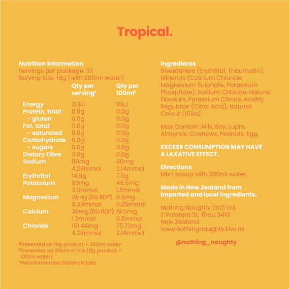 Nothing Naughty Low Carb Hydration Powder