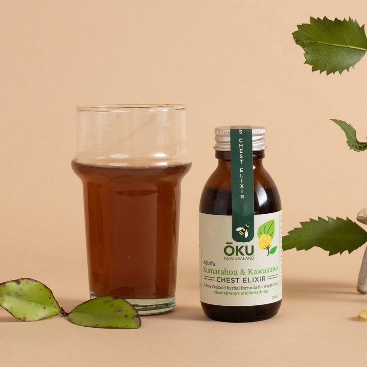 ŌKU - Adult's Kūmarahou & Kawakawa Chest Elixir