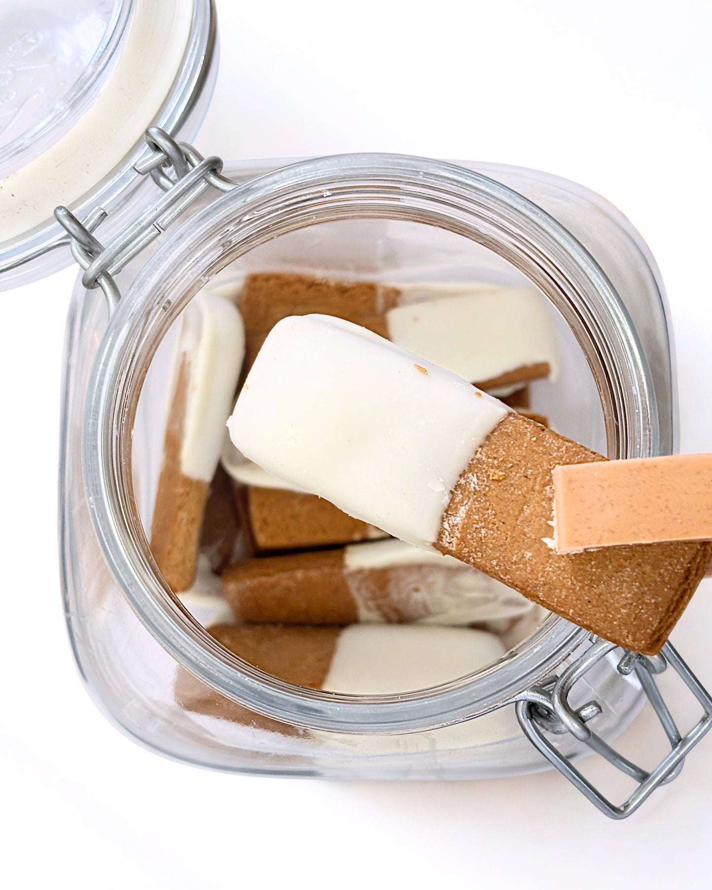 White Chocolate Dipped Gingerbread Fingers
