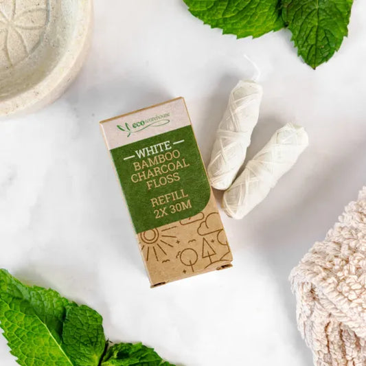 Bamboo Dental Eco Floss with Charcoal - White REFILL