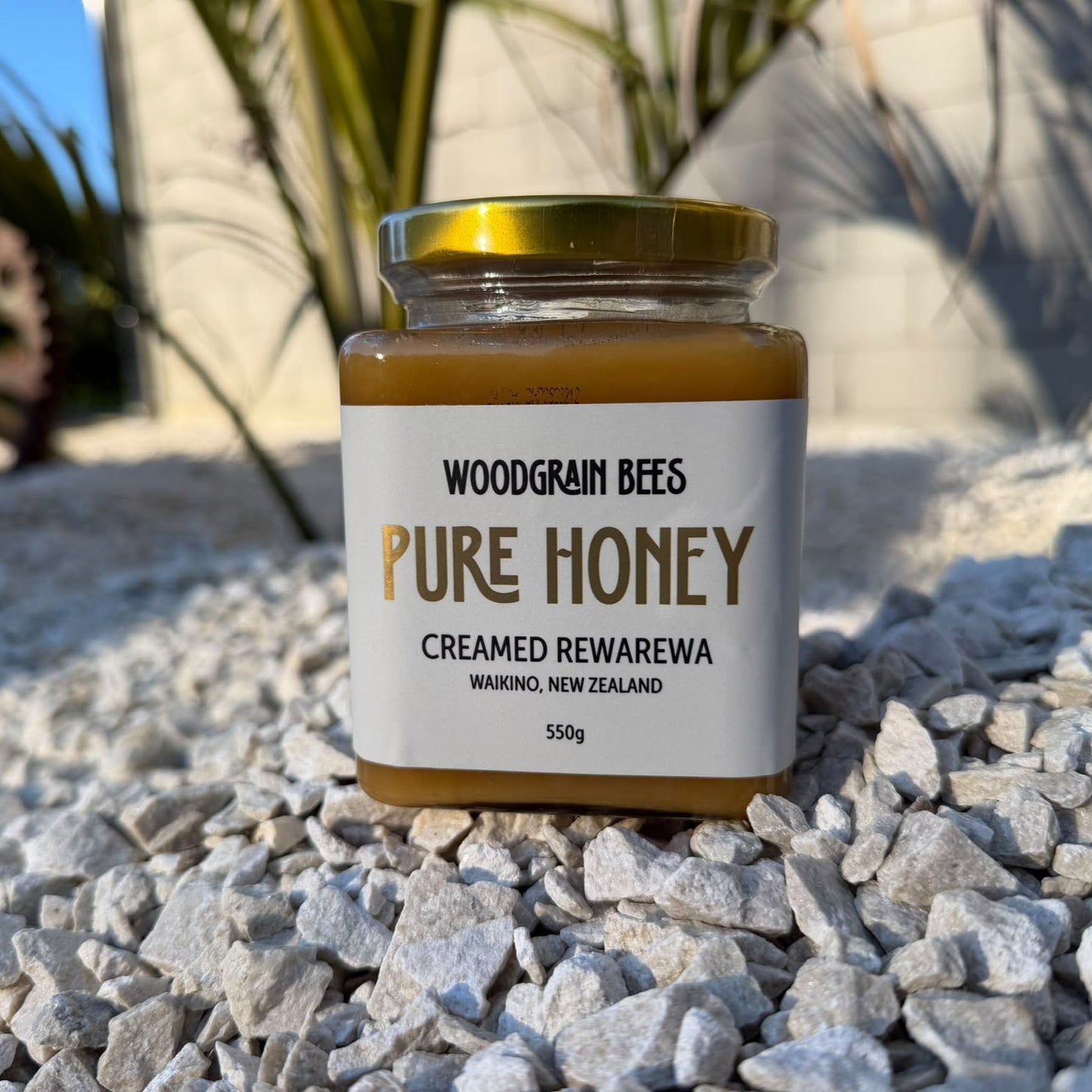 Woodgrain Bees - Creamed Rewarewa Honey -550g