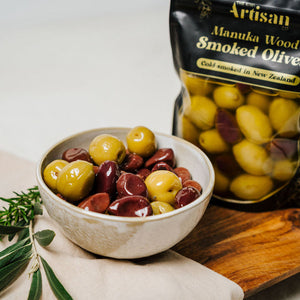 The Kiwi Artisan Smoked Manuka Olives
