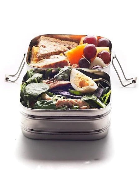 Meals in Steel Twin Layer Square Lunchbox