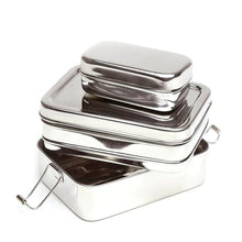 Meals in Steel Twin Layer Large Rectangular Lunchbox (with snack box)