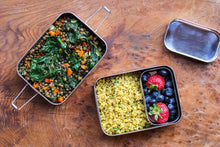 Meals in Steel Twin Layer Large Rectangular Lunchbox (with snack box)